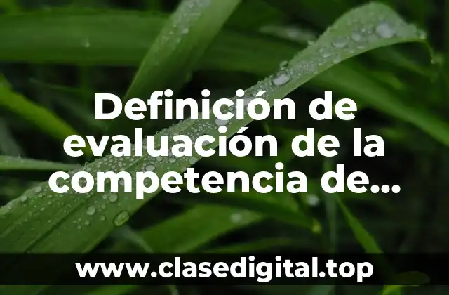 Definición de evaluación de la competencia de formación
