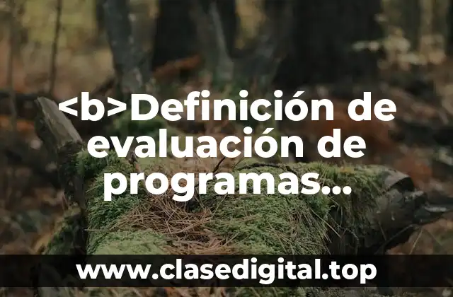 <b>Definición de evaluación de programas educativos