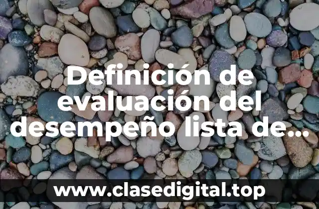 Ejemplos de evaluación del desempeño lista de verificación