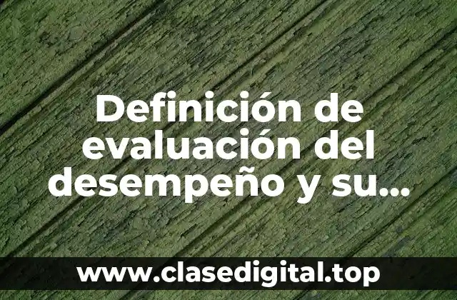 Definición de evaluación del desempeño y su proceso