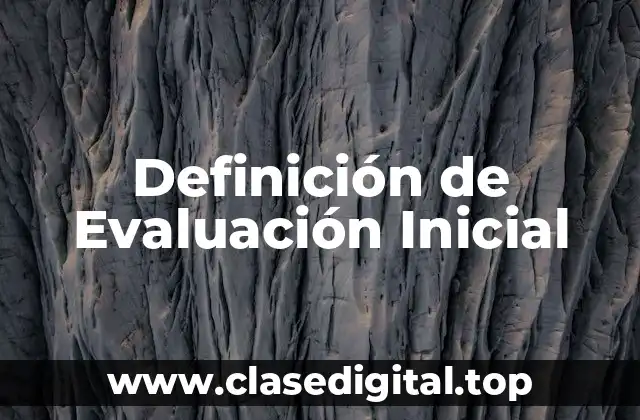 Definición Técnica de Evaluación Inicial