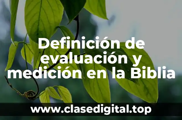 Definición de evaluación y medición en la Biblia