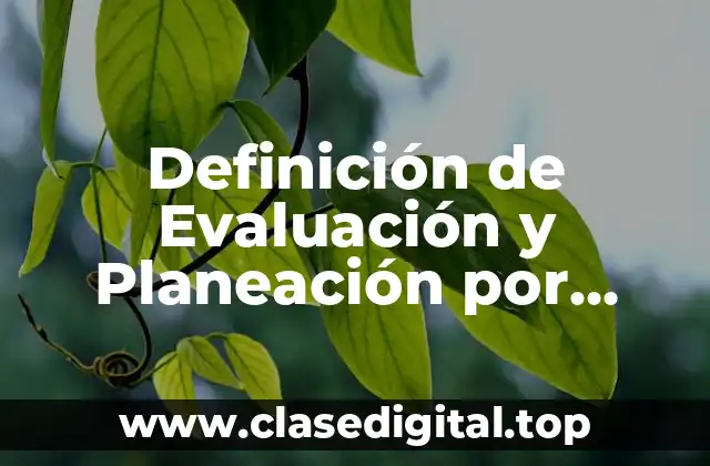 Definición de Evaluación y Planeación por Competencias