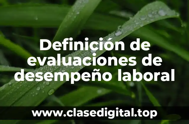 Definición de evaluaciones de desempeño laboral