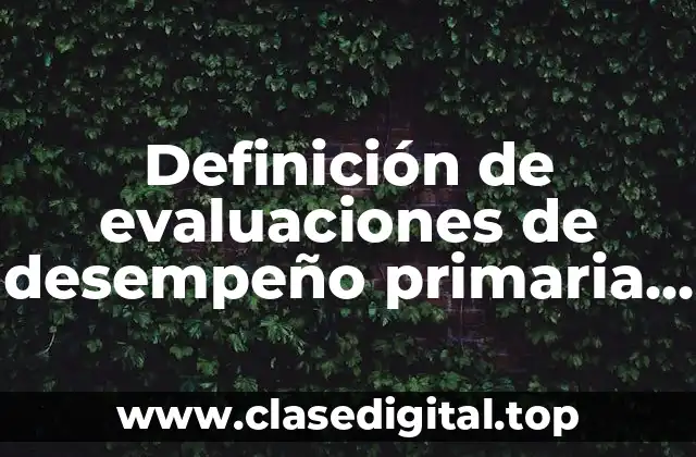 Definición de evaluaciones de desempeño primaria 1er grado