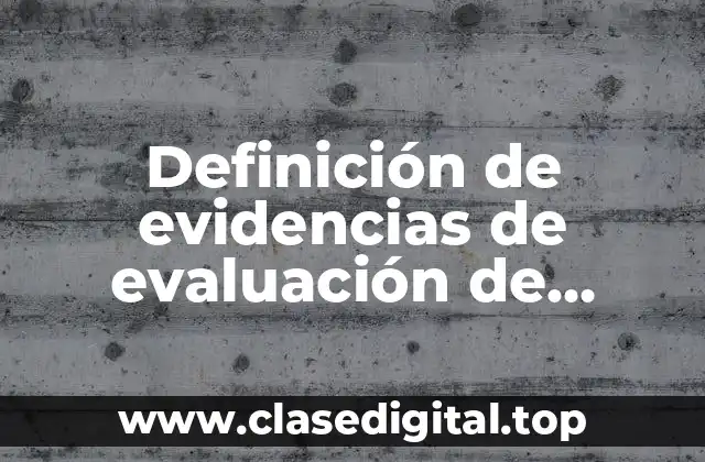 Definición de evidencias de evaluación de contabilidad en inglés