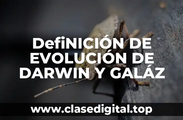 DefiNICIÓN DE EVOLUCIÓN DE DARWIN Y GALÁZ