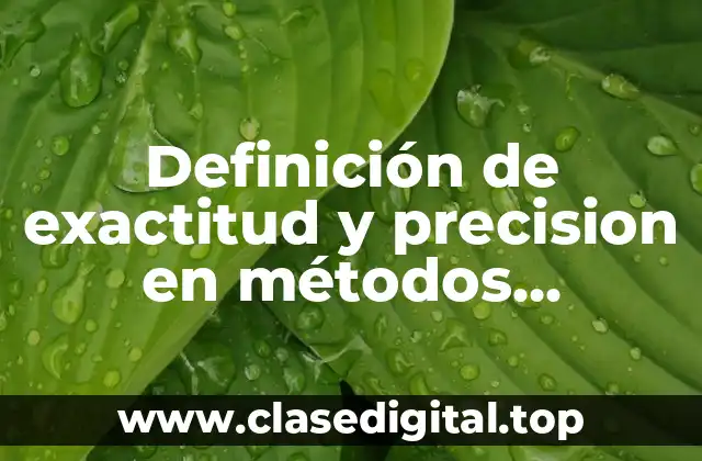 Definición técnica de exactitud y precisión en métodos numéricos