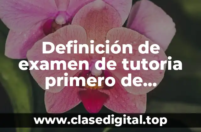 Definición de examen de tutoria primero de secundaria