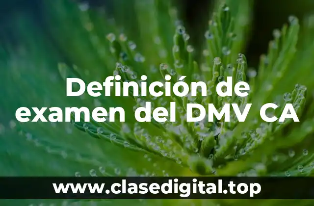 Definición de examen del DMV CA