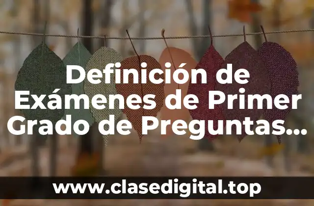 Definición de Exámenes de Primer Grado de Preguntas Abiertas