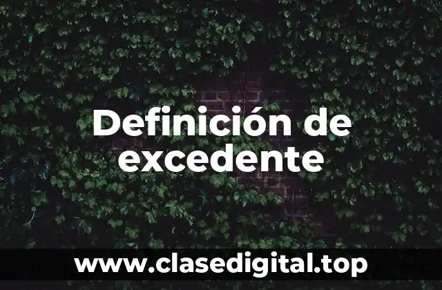 Definición de excedente