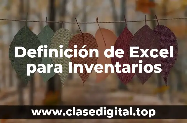 Definición de Excel para Inventarios