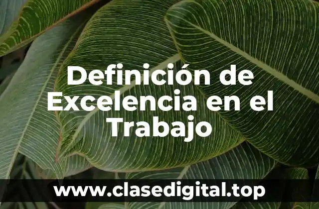 Definición de Excelencia en el Trabajo