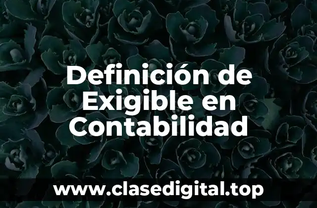 Definición de Exigible en Contabilidad