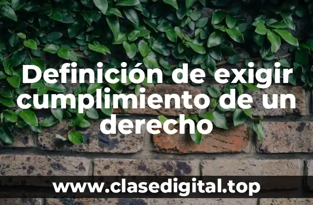 Definición de exigir cumplimiento de un derecho