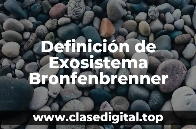 Definición de Exosistema Bronfenbrenner