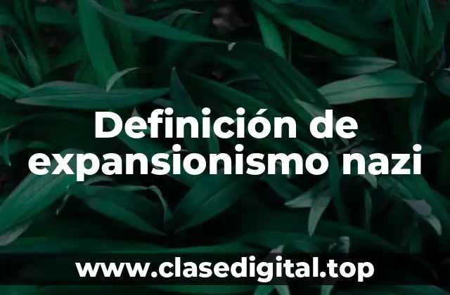 Definición de expansionismo nazi