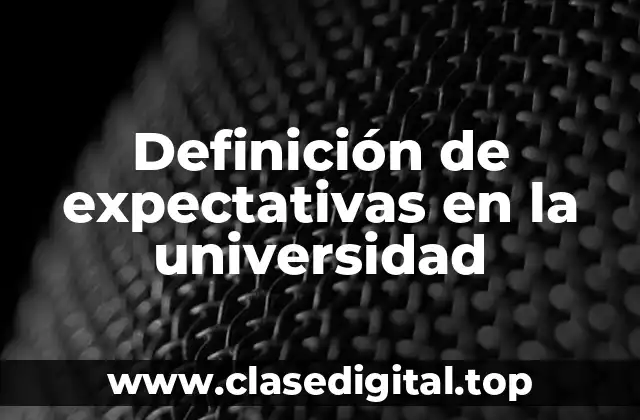 Definición de expectativas en la universidad