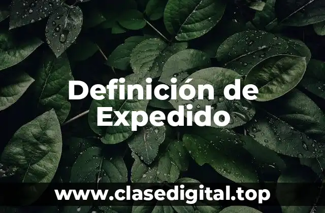 Definición de Expedido