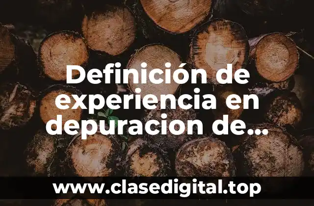 Definición de experiencia en depuracion de solicitudes