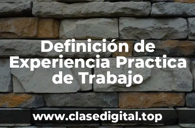 Definición de Experiencia Practica de Trabajo