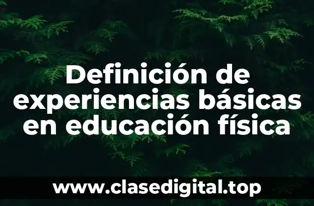 Definición de experiencias básicas en educación física