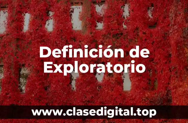 Definición de Exploratorio