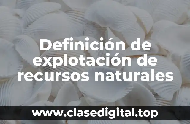 Definición de explotación de recursos naturales
