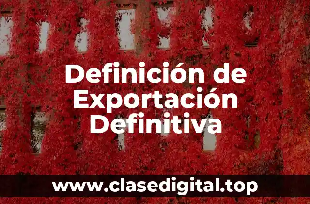 Definición de Exportación Definitiva