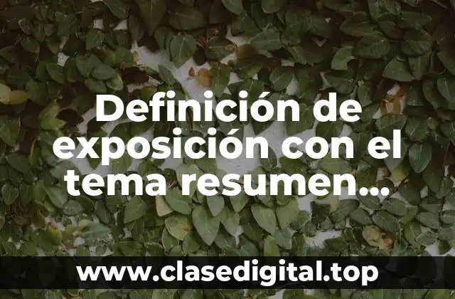 Definición de exposición con el tema resumen integración y construcción