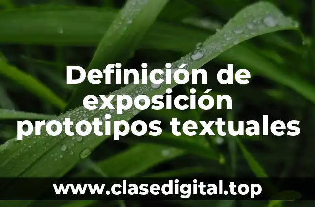 Definición de exposición prototipos textuales