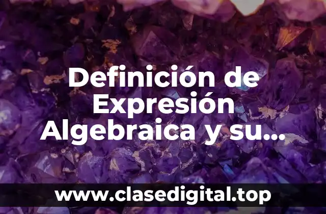 Definición Técnica de Expresión Algebraica