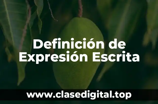 Definición de Expresión Escrita