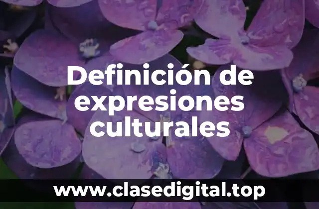 Definición de expresiones culturales