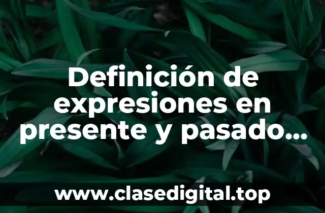 Definición de expresiones en presente y pasado en inglés