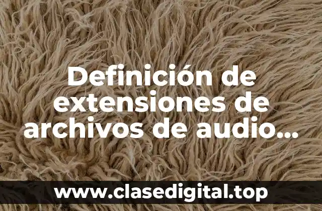 Definición de extensiones de archivos de audio digitales