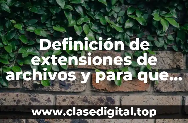 Definición de extensiones de archivos y para que sirven