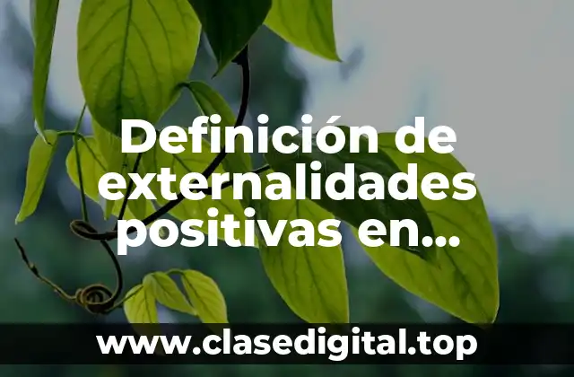 Definición de externalidades positivas en economía