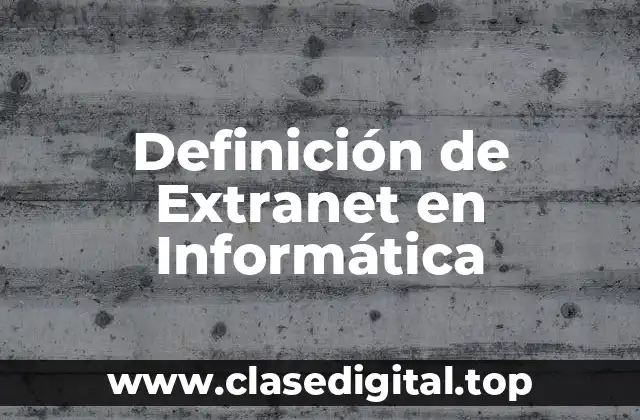 Definición de Extranet en Informática