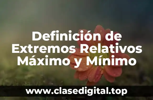 Definición de Extremos Relativos Máximo y Mínimo