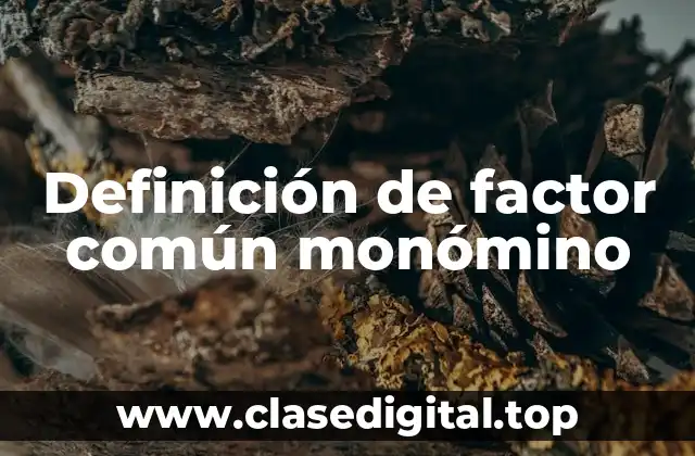 Definición de factor común monómino