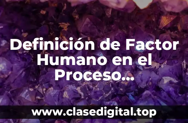 Definición técnica de Factor Humano en el Proceso Administrativo
