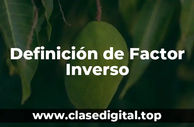 Definición técnica de Factor Inverso