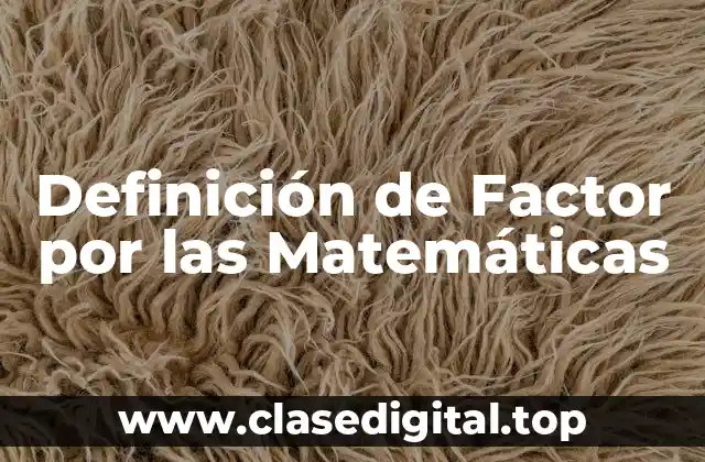 Definición de Factor por las Matemáticas