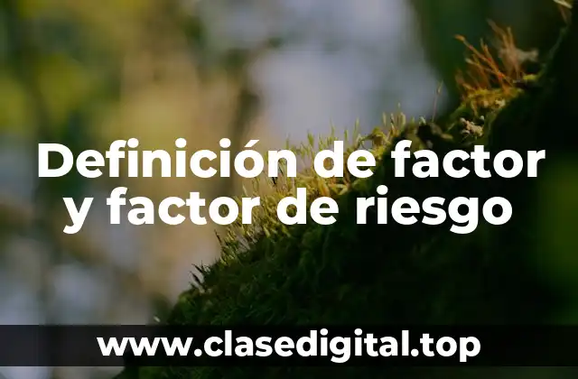 Definición de factor y factor de riesgo