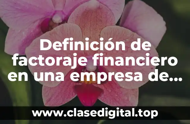 Definición de factoraje financiero en una empresa de servicios