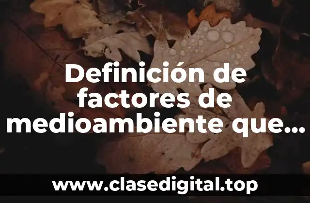 Definición de factores de medioambiente que afecta a empresas