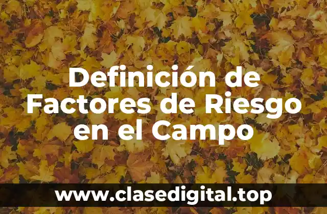 Definición de Factores de Riesgo en el Campo