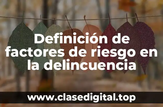 Definición de factores de riesgo en la delincuencia